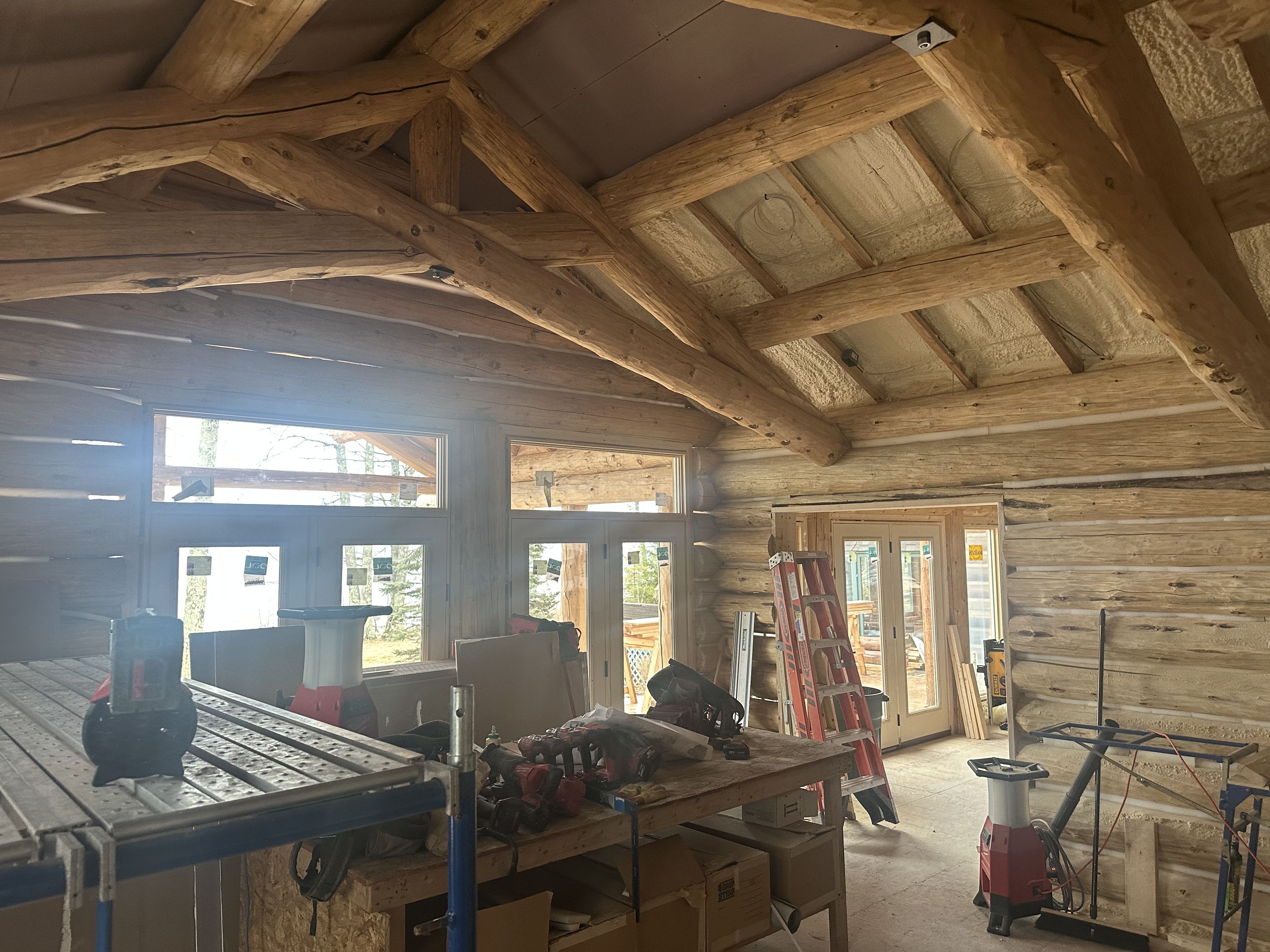 Log cabin construction