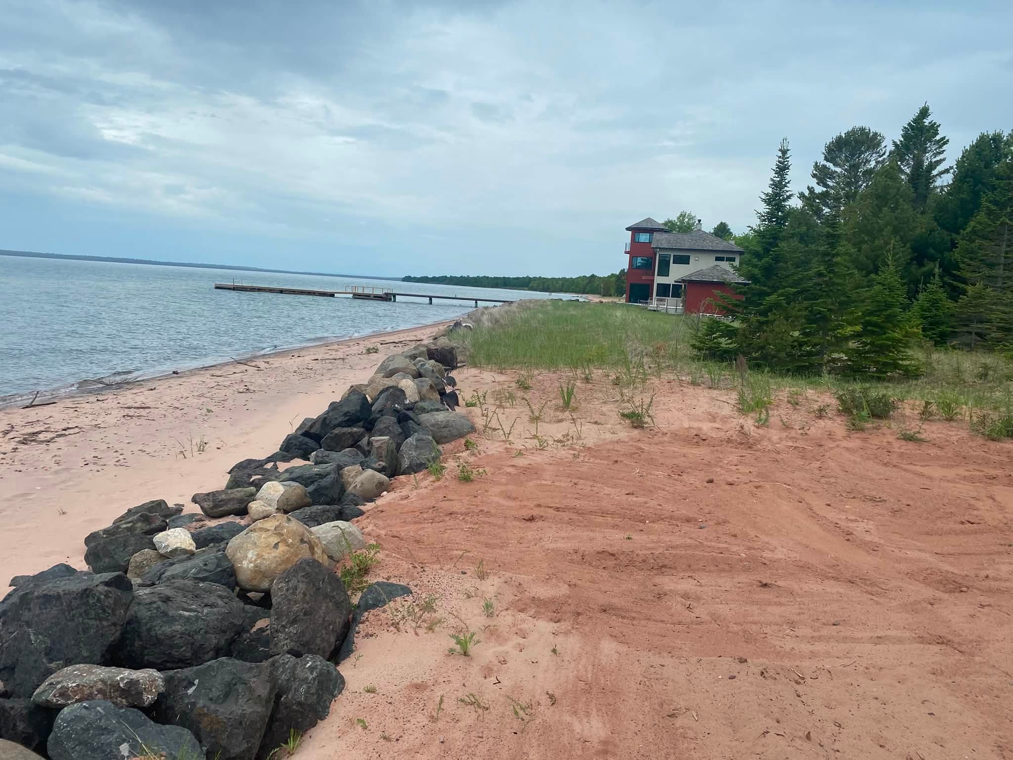 Madeline Island beach and home
