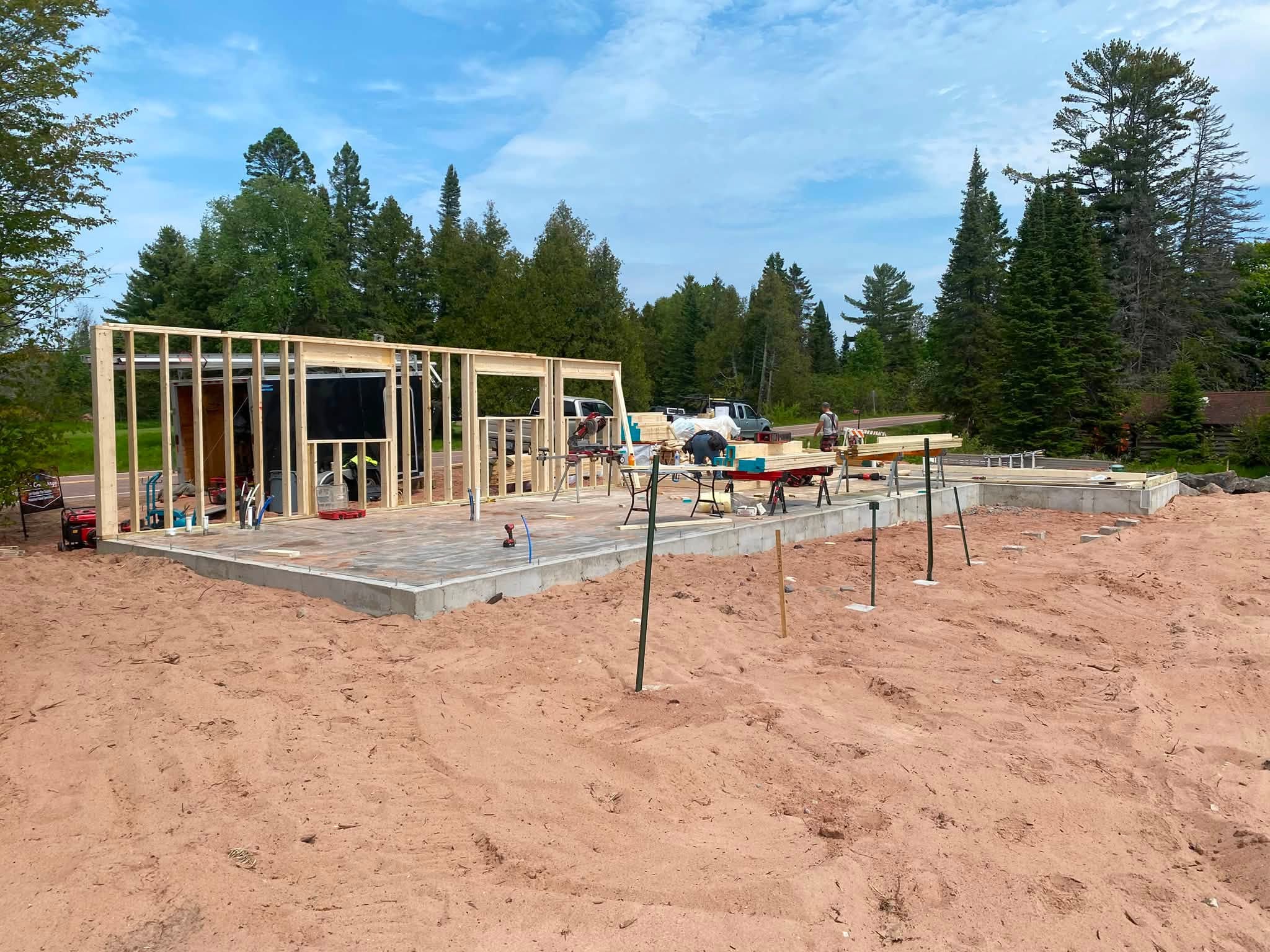 Madeline Island cabin construction