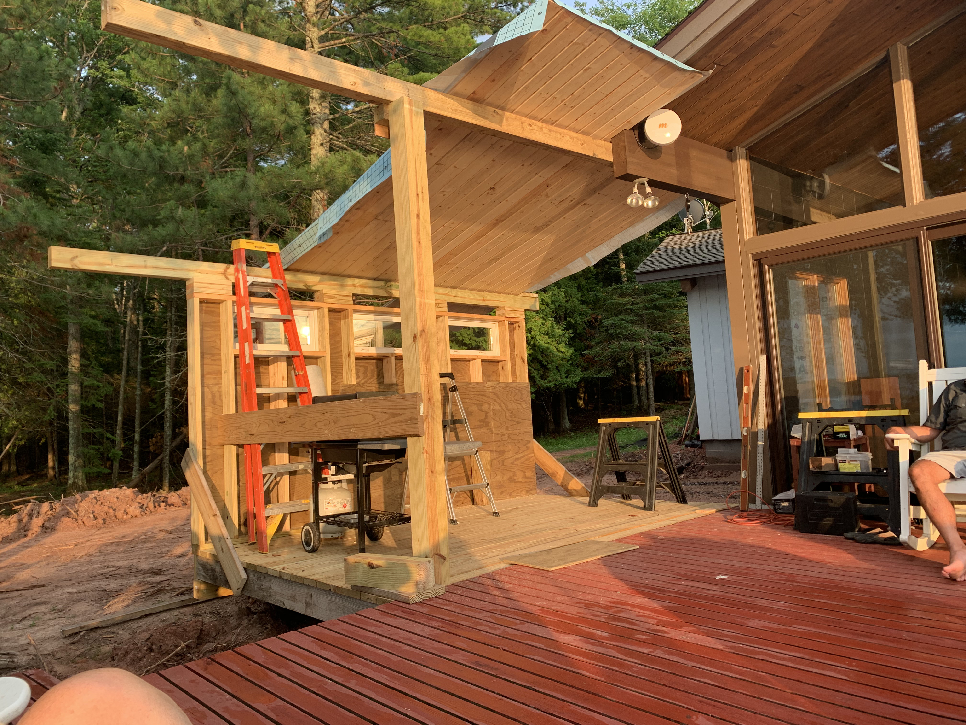 Madeline Island deck construction