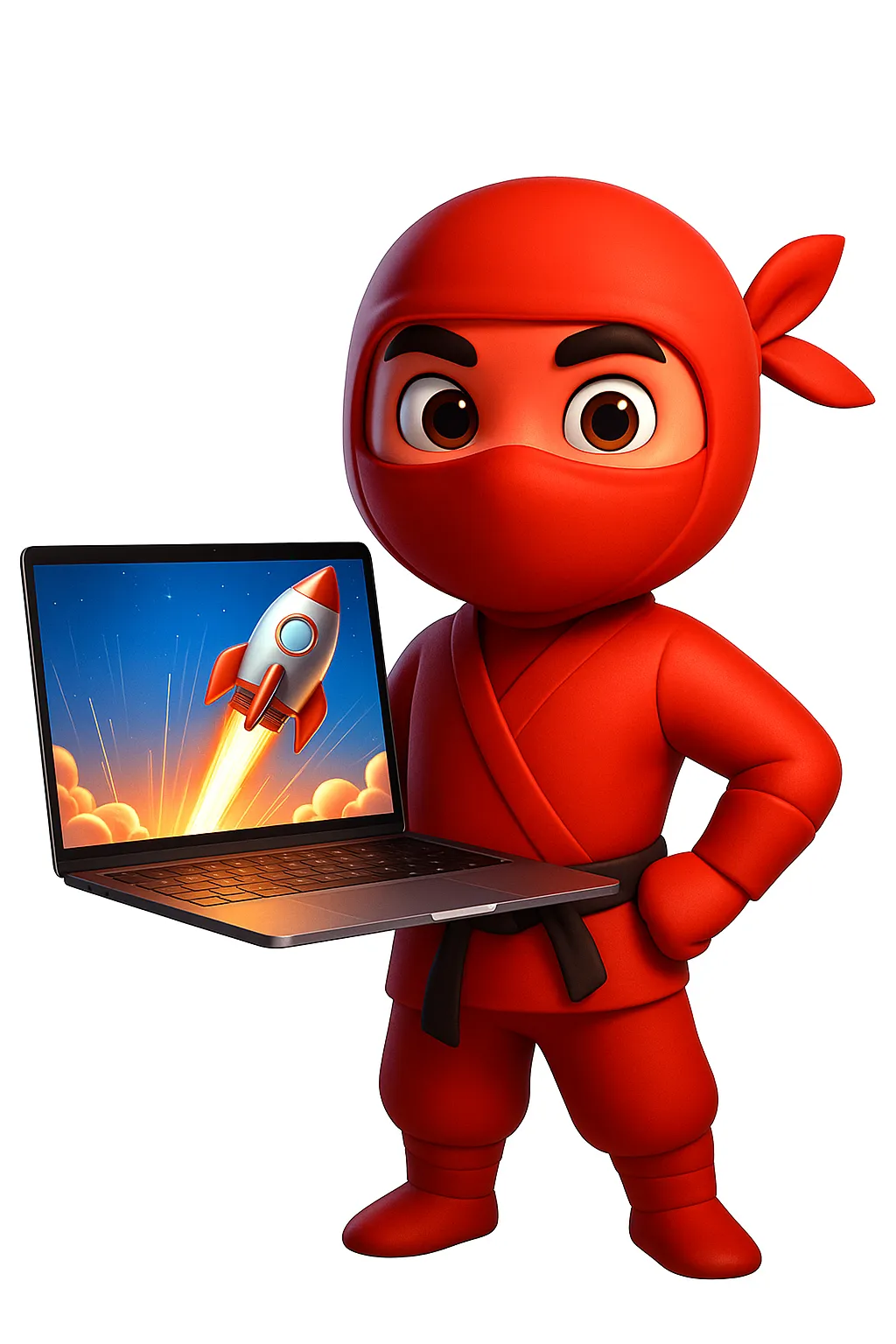 ninja using tablet