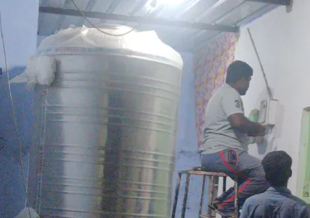 Villagers doing electrical