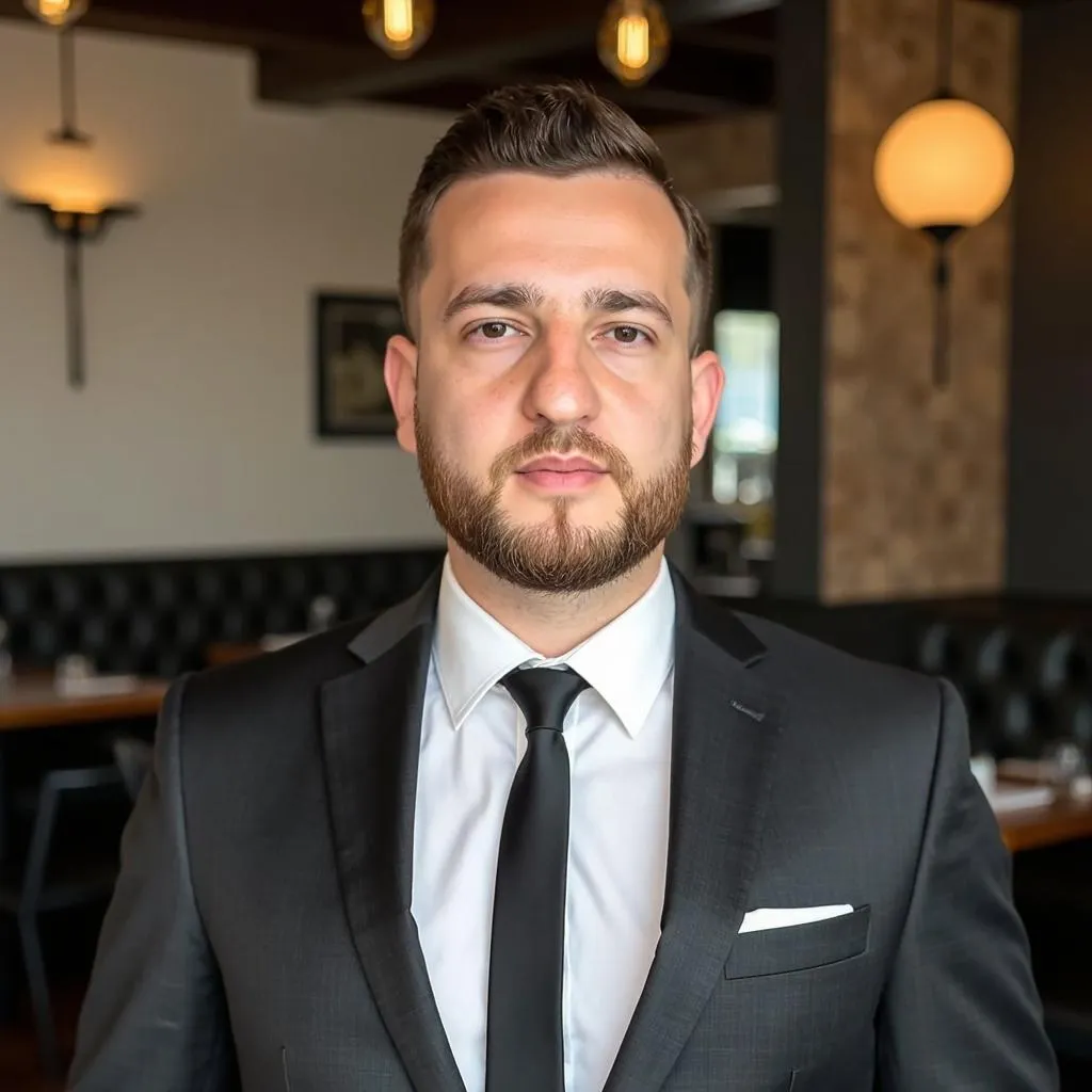 Portrait: smiling Verdant team member seated at a desk with soft studio lighting and a neutral background; 1:1 composition conveying expertise and approachability.