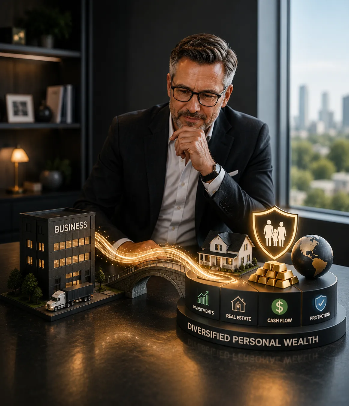 A structured personal wealth plan displayed on an elegant desk
