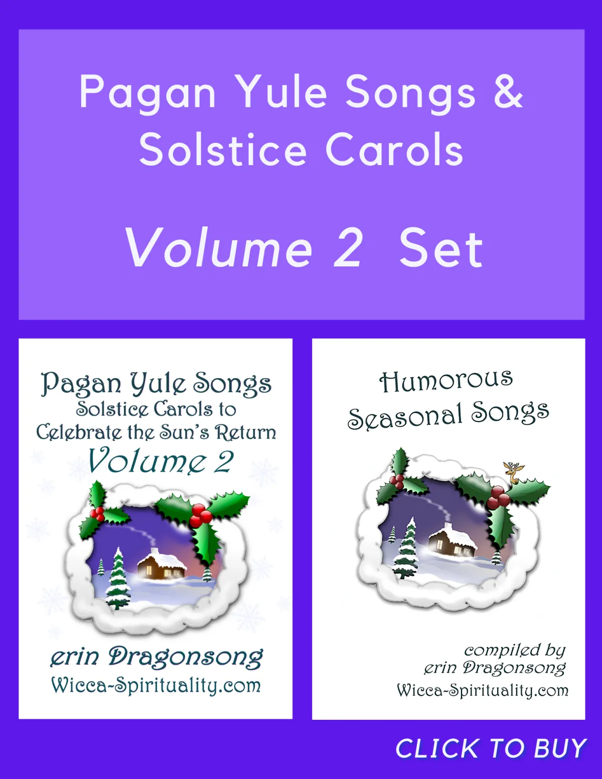 Pagan Yule Songs & Solstice Carols- Volume 2 set, by erin Dragonsong, WIcca-Spirituality.com