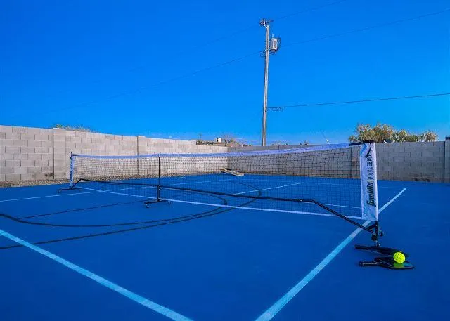 Sports court for pickleball and basketball