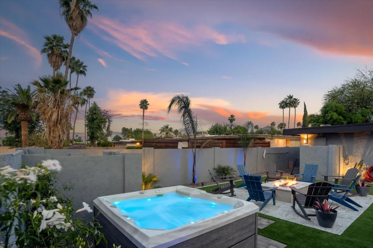Outdoor seating with swim up bar