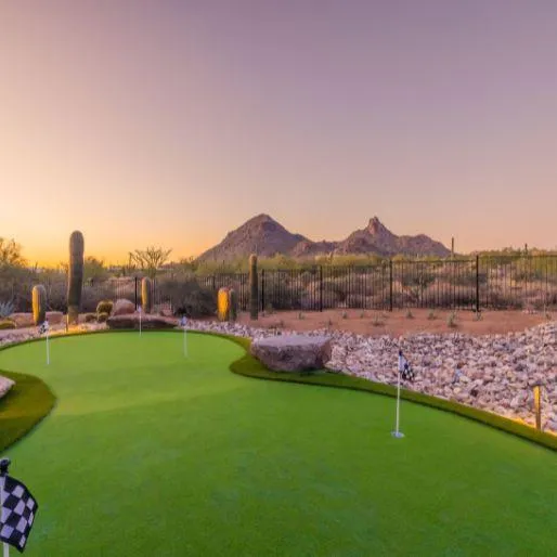putting green with amazing mountain views