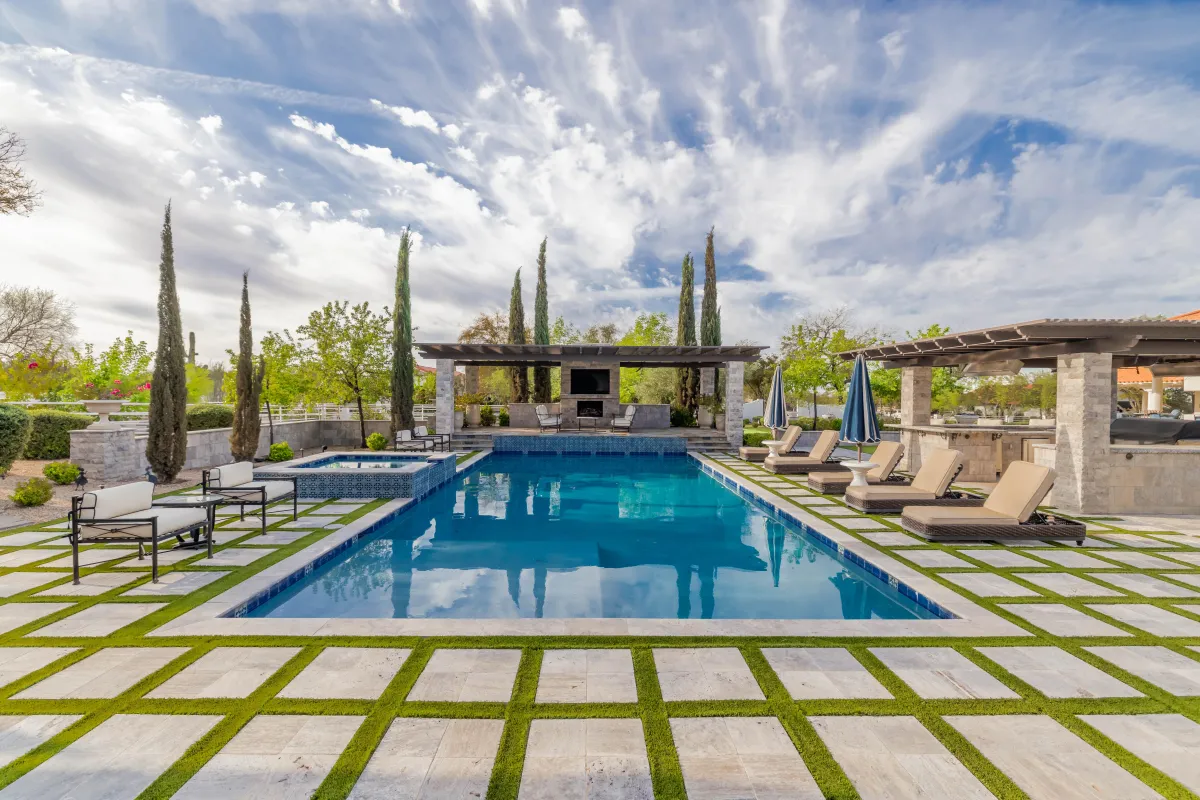 outdoor sitting area with private pool