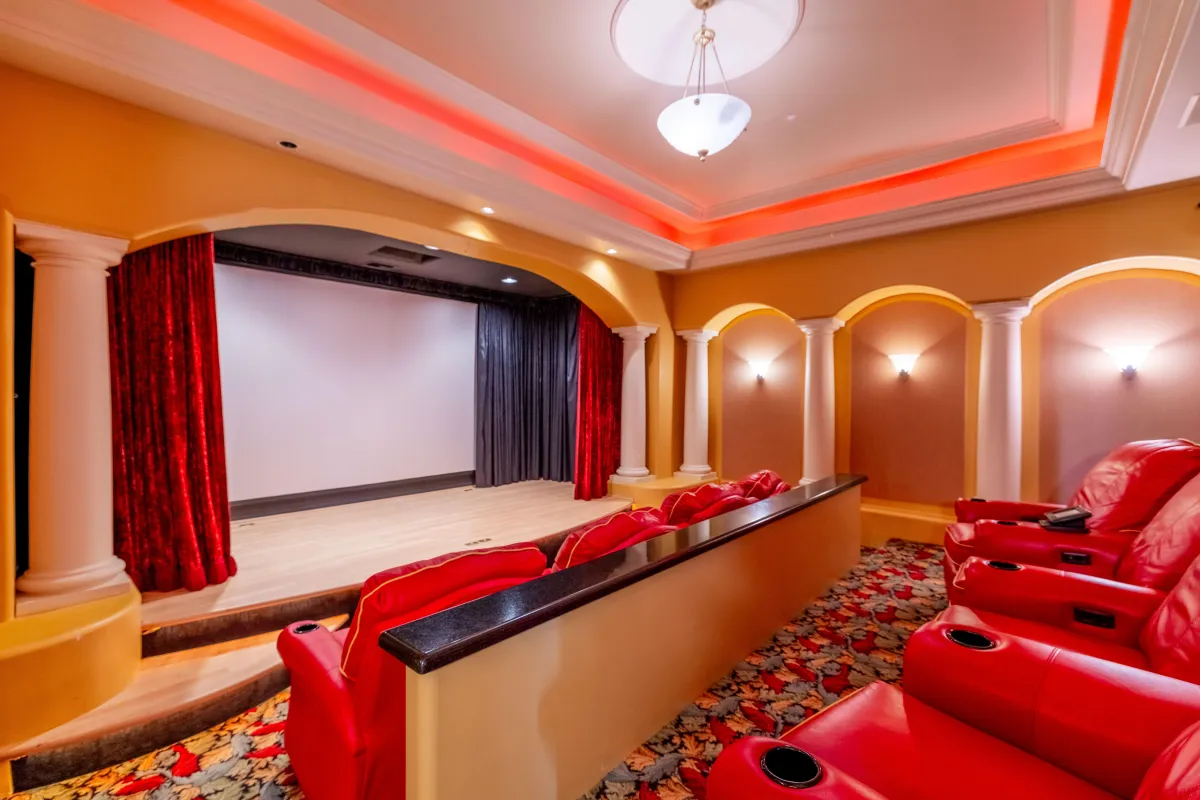 Plush seating with covered patio 