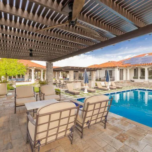 outdoor sitting area with private pool