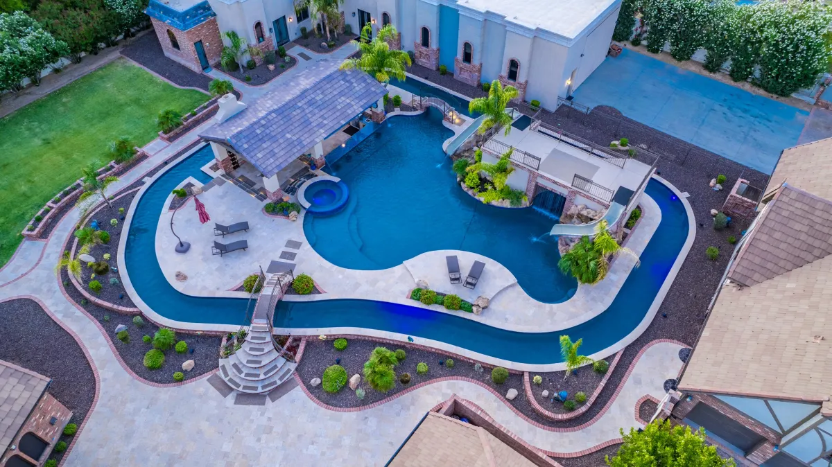 Lazy river with water slides at the HÓZHÓ Grand Estate on Sunnyside