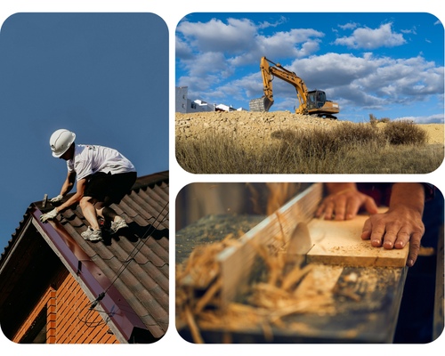 3 Bilder von Handwerkern