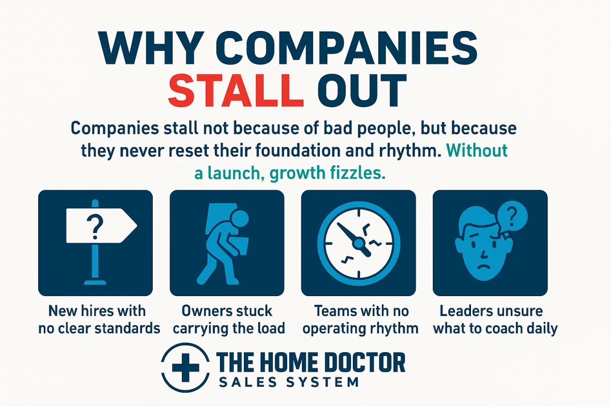 A dining room table with blue chairs and a clock on the wall