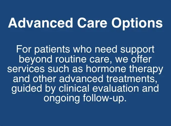 Advanced medical care options including hormone therapy offered by a medical clinic in Las Vegas