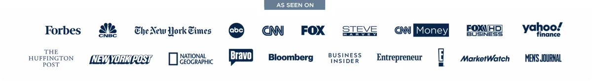 Collection of major media logos including Forbes, CNBC, and FOX, showcasing Grant Cardone’s national recognition as a real estate leader.
