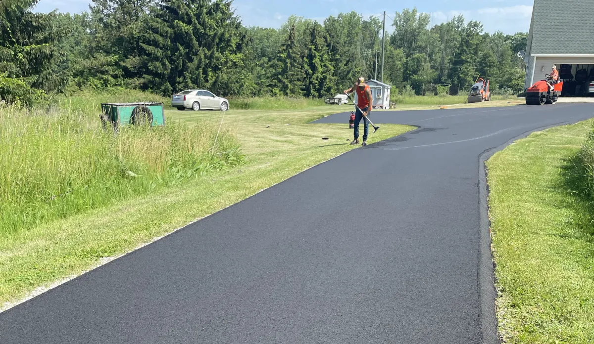 Asphalt driveway installation