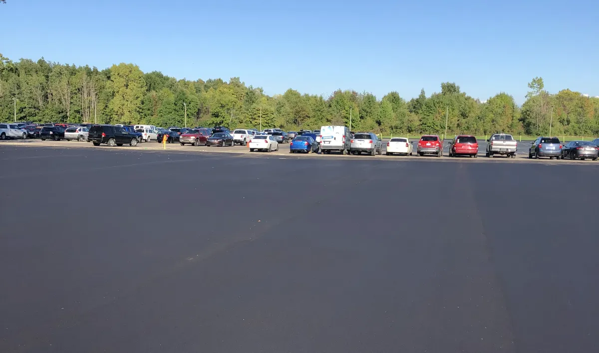 Large paved parking lot