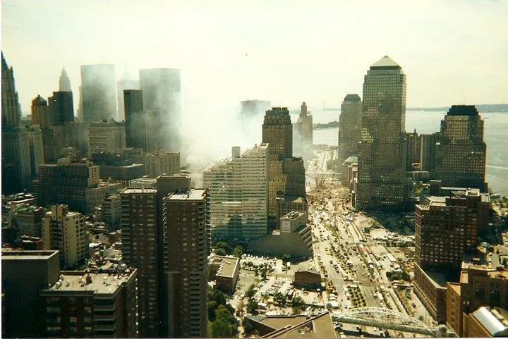 Picture of Ground Zero WTC site former World Trade Center site taken by Steve Kazella, Thursday September 13, 2001.