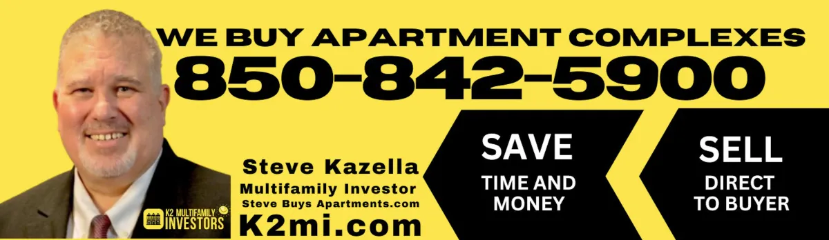 Steve Kazella Stepen Kazella multifamily apartment syndication multifamily investment, I buy apartment complexes 850-842-5900