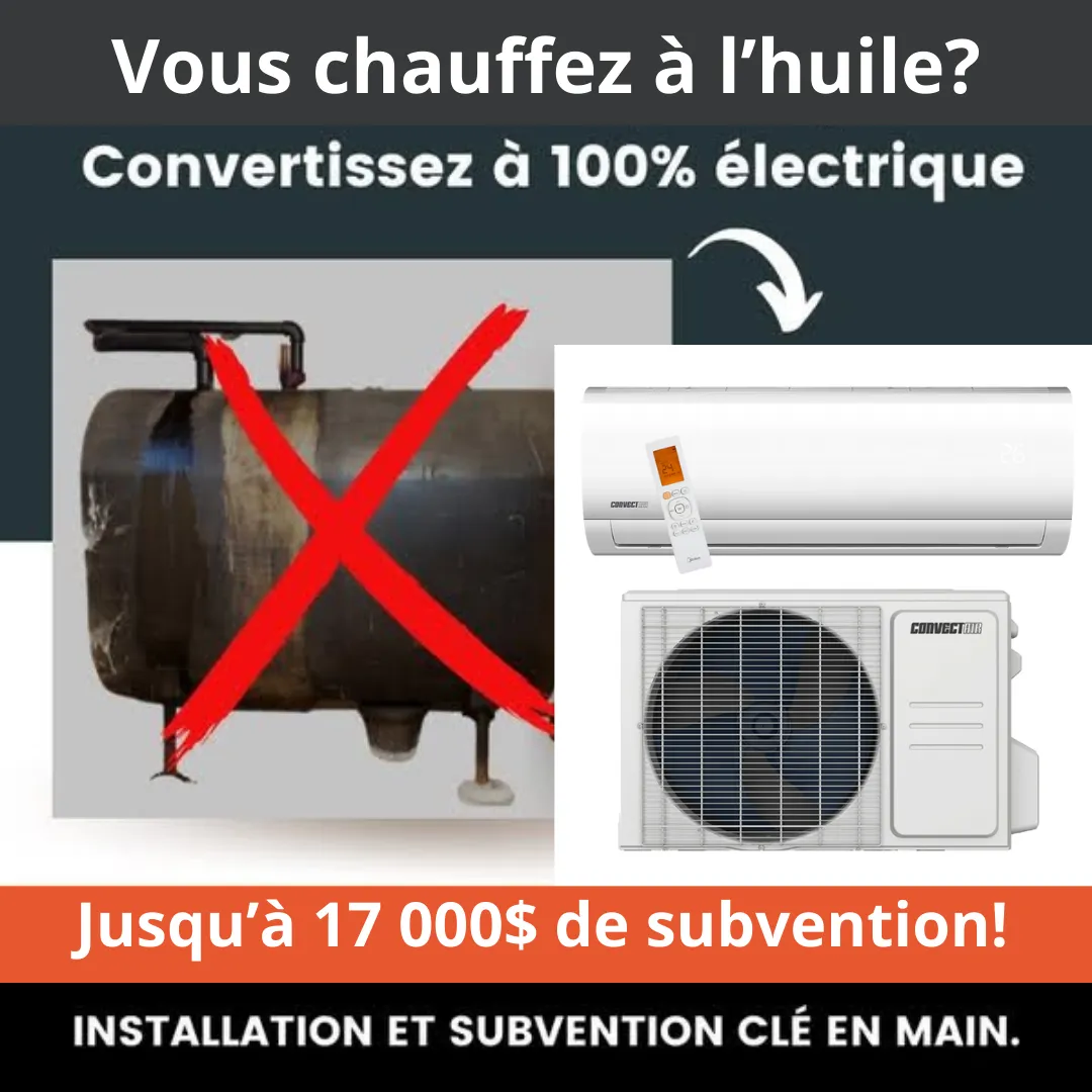 subvention pour remplacer votre fournaise à l'huile