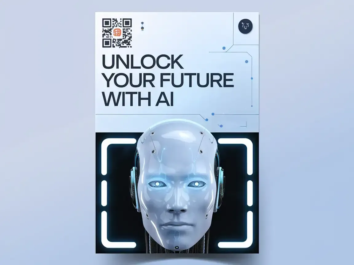 QR Code on a direct mail postcard for digital retargeting.