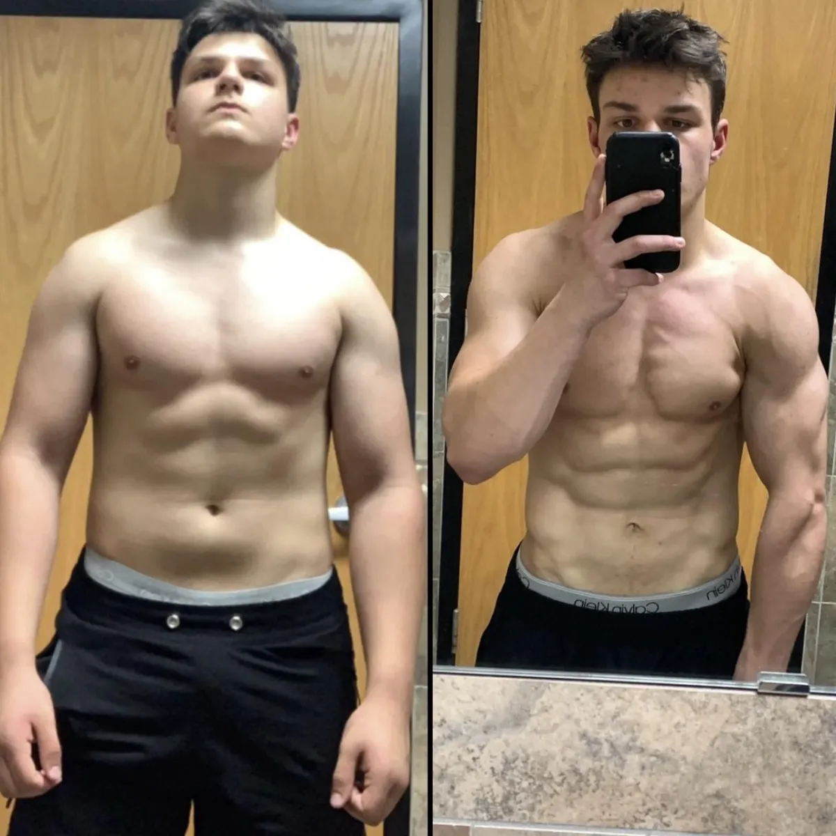 Body builders shredded fat loss transformation