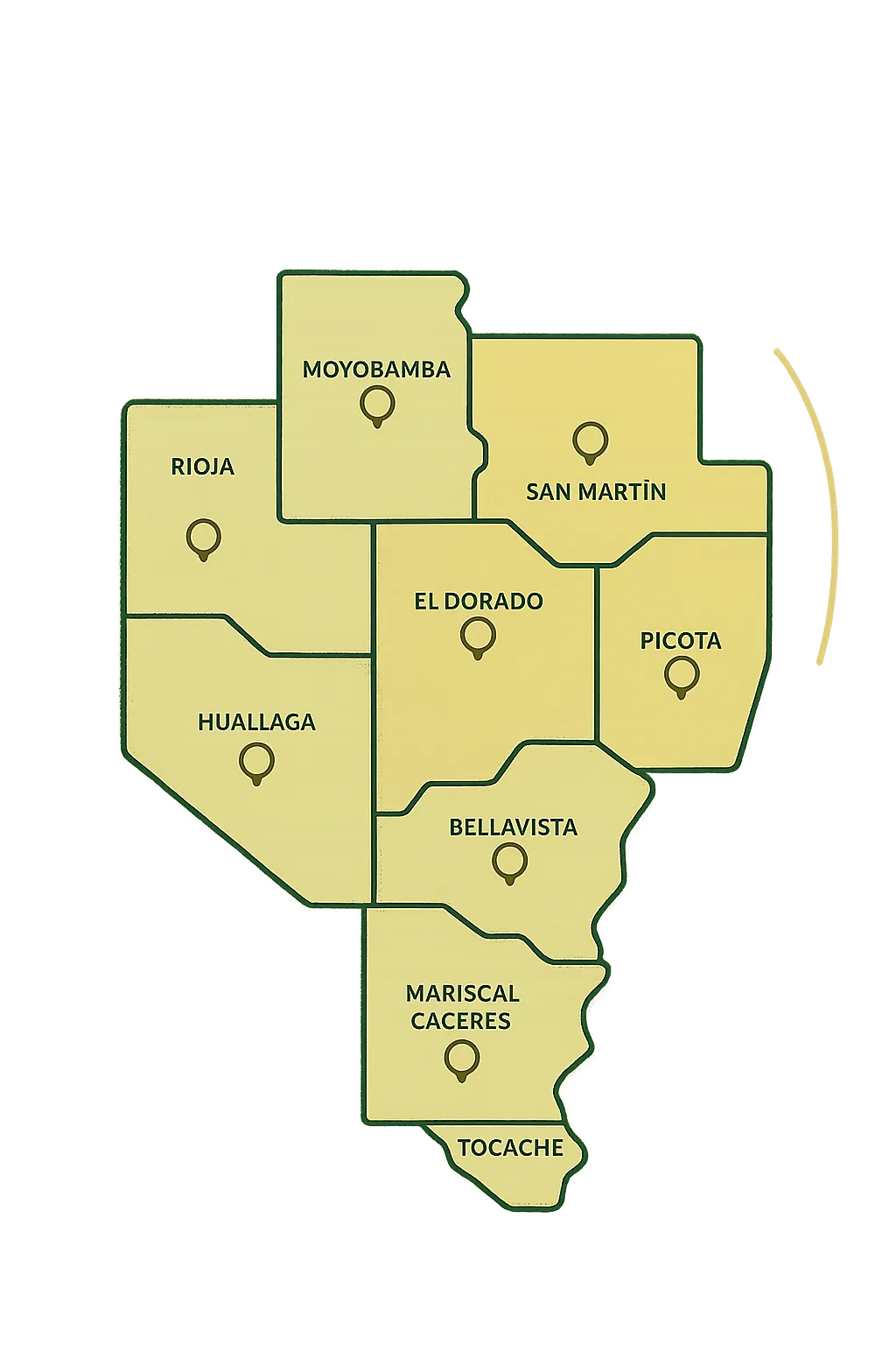 Mapa interactivo de las provincias de la Amazonía