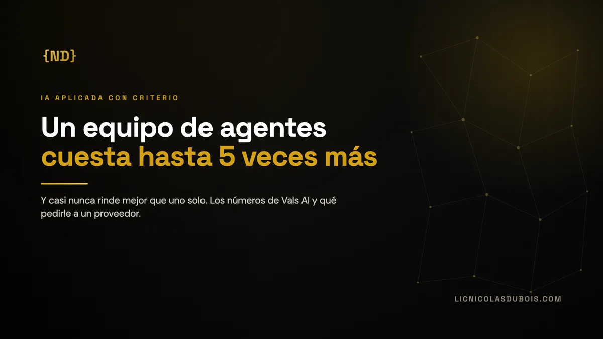 Sistemas multiagente: un equipo de agentes de IA cuesta hasta 5 veces más y casi nunca rinde mejor