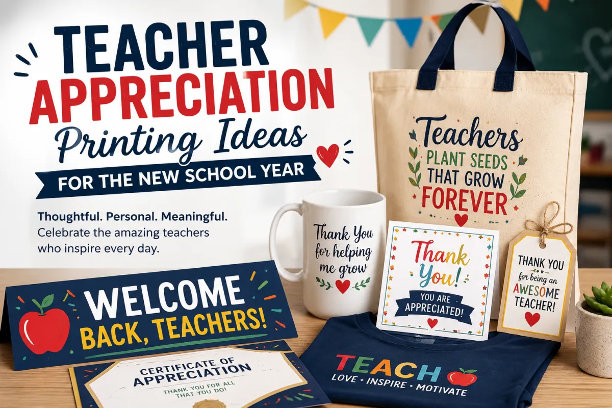Teacher Appreciation Printing Ideas for the New School Year