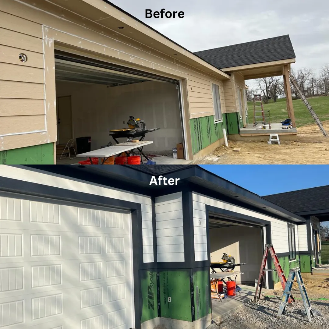 before and after exterior house painting transformation