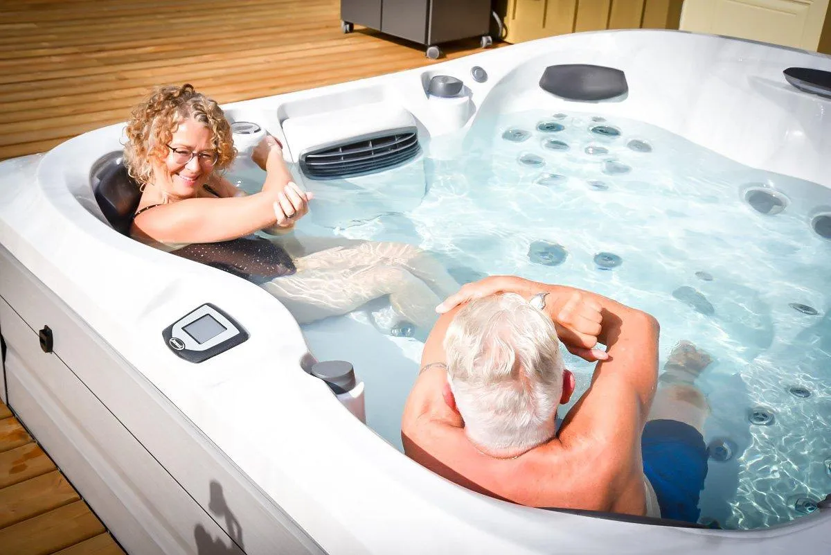 friends in a hot tub