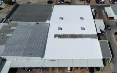 a high angle view of a building with good roofing