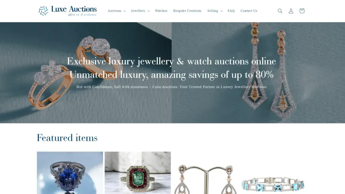 Luxe Auctions website