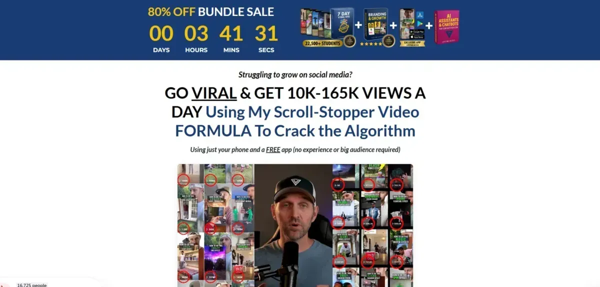 Viral Strategies landing page