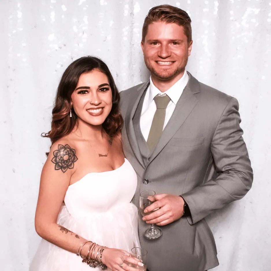 White sequin Backdrop for Photo Booth Rental Orlando