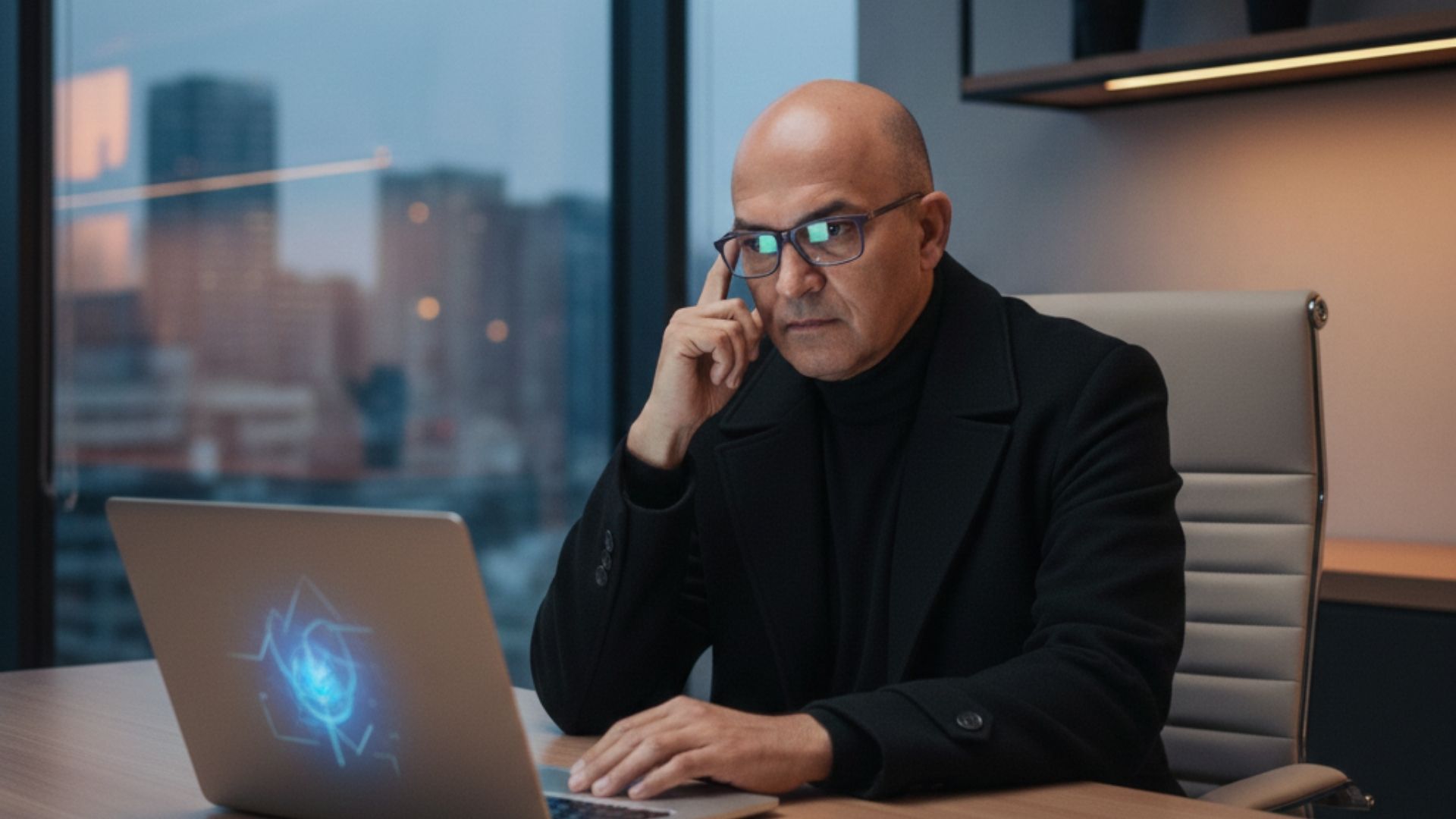 Profesional sonriendo durante una sesión de coaching en videollamada