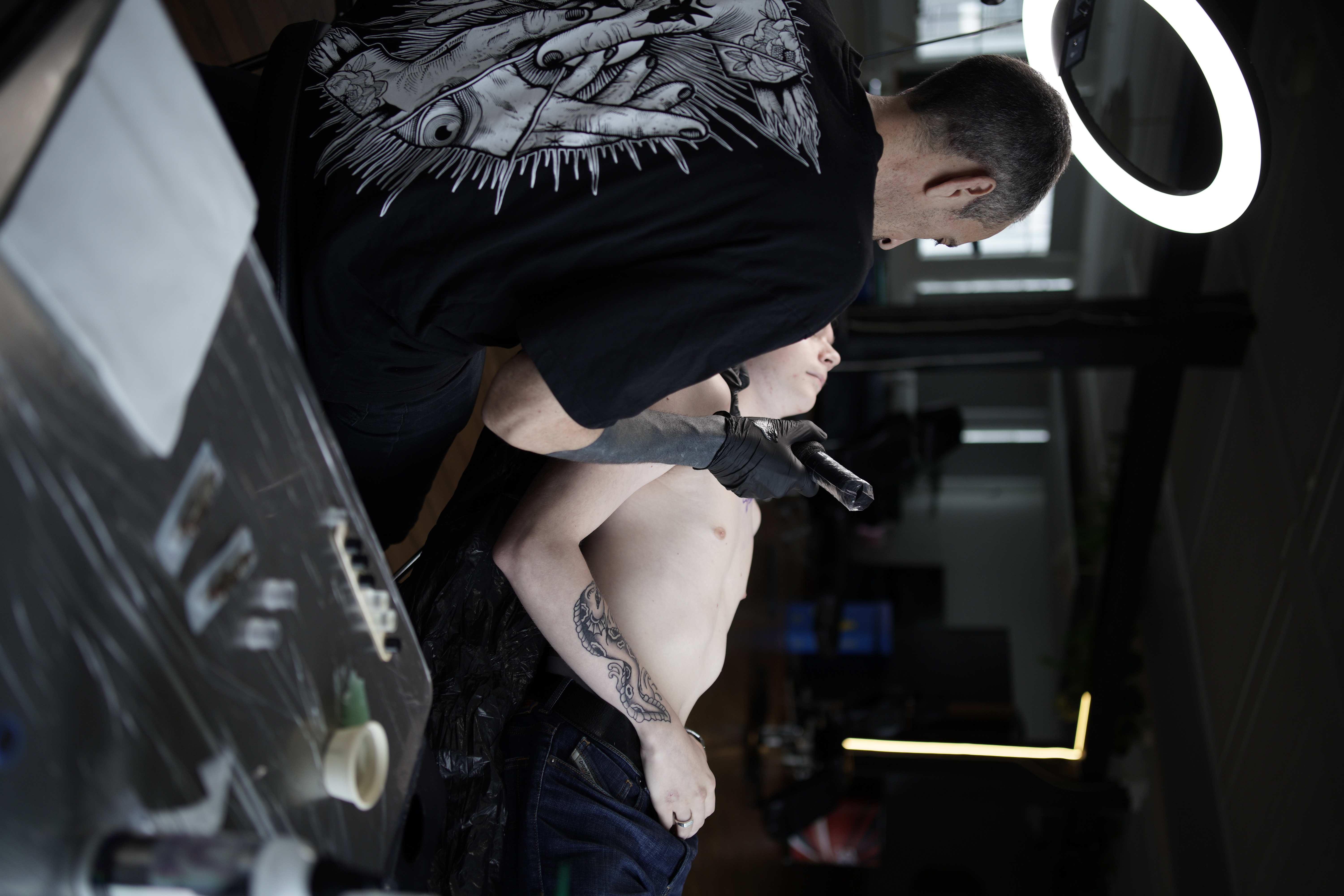 person with sleeve tattoo