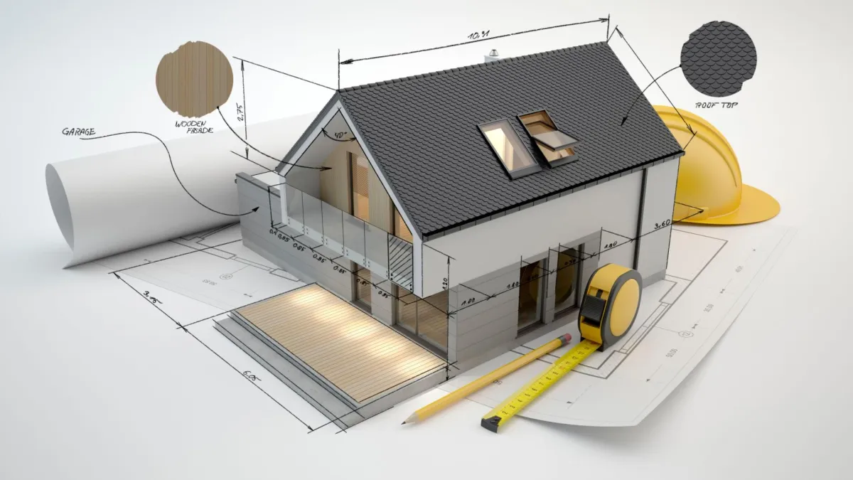 a 3d model of a house under construcion