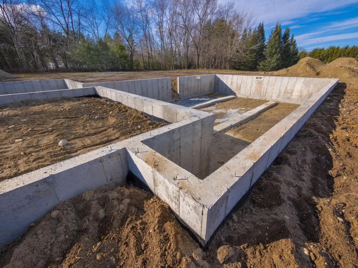 a concrete house foundation