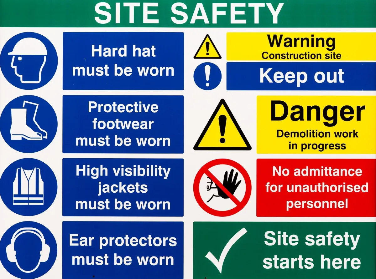 Construction site safety sign