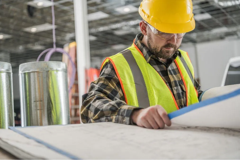 contractor reviewing schedule