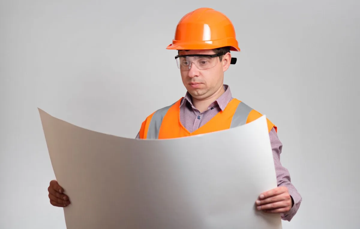 surprised construction worker