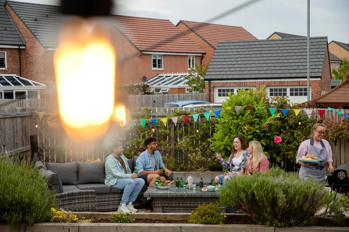 a home patio full of people