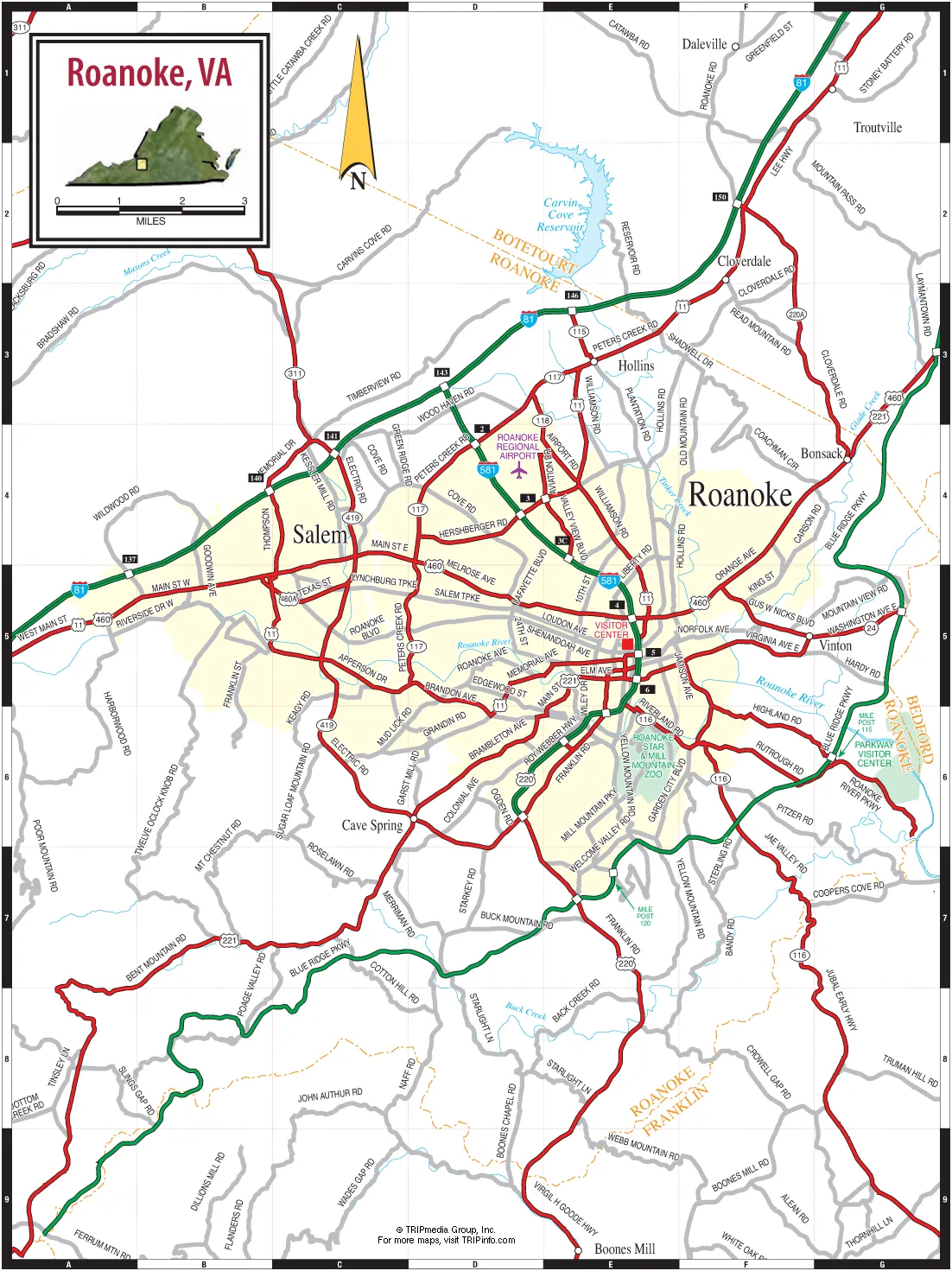 map of roanoke va