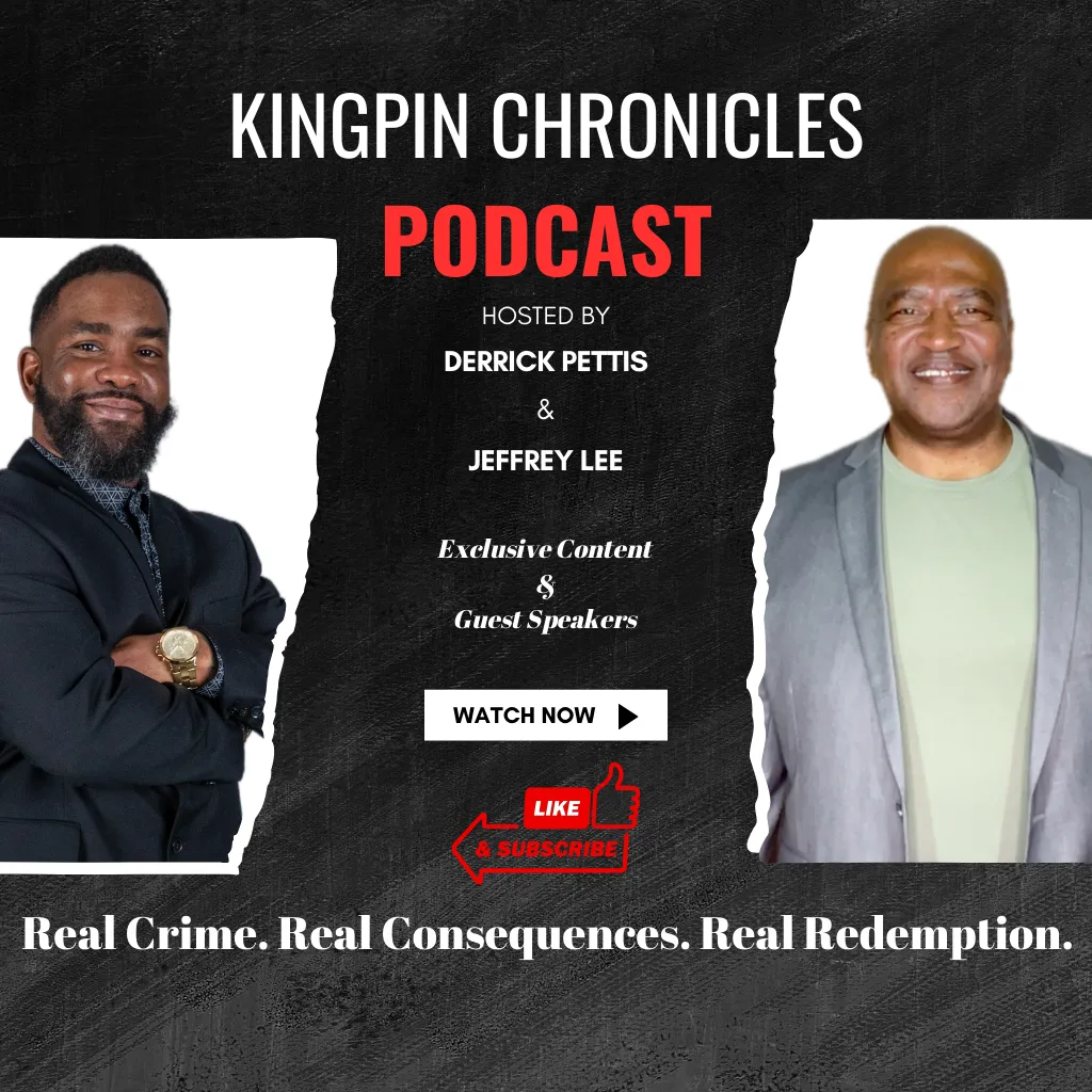 "Kingpin Chronicles podcast featuring real crime stories."