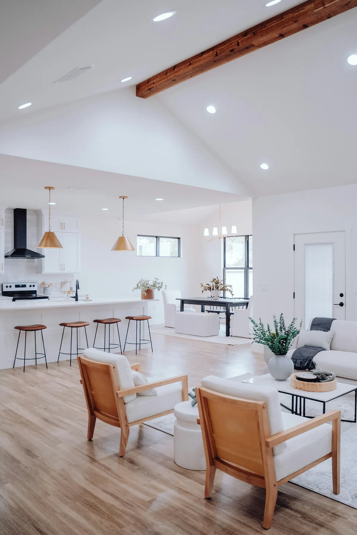 Renovated open floor plan living room in San Antonio home