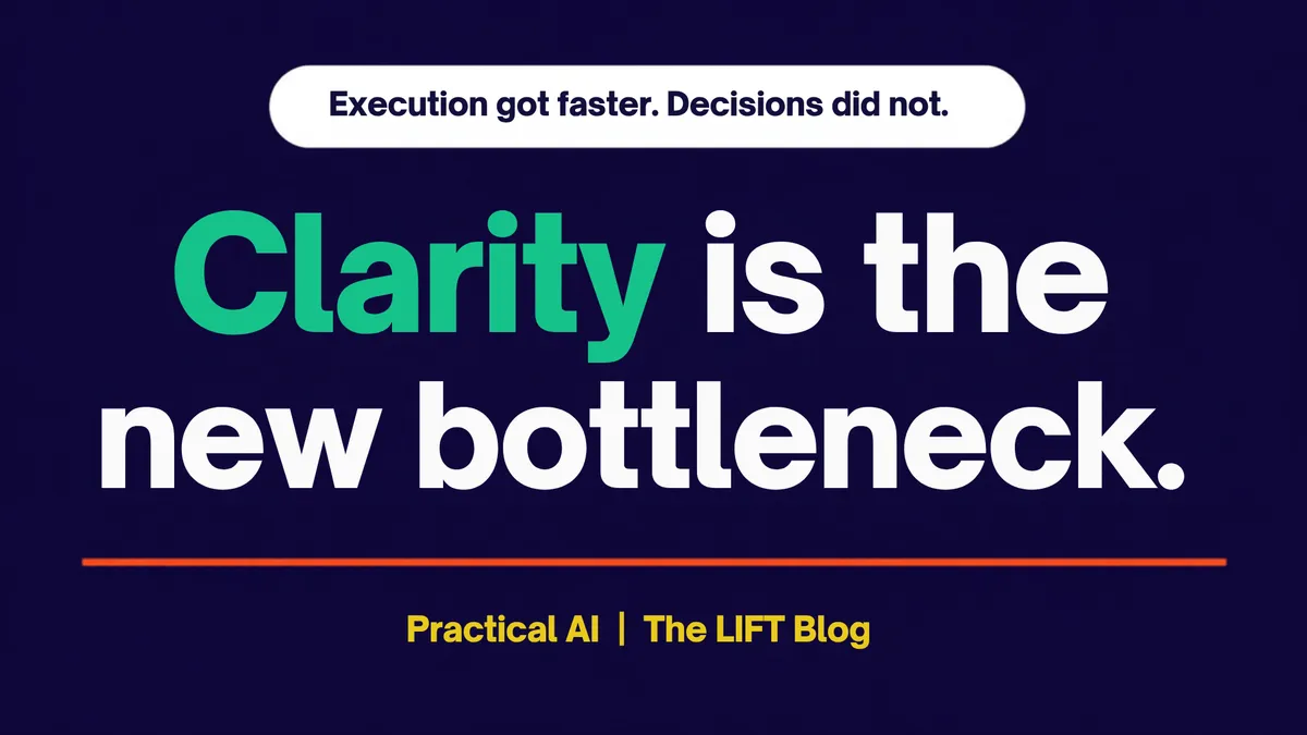 AI Made Execution Faster. Clarity Is Now the Bottleneck.