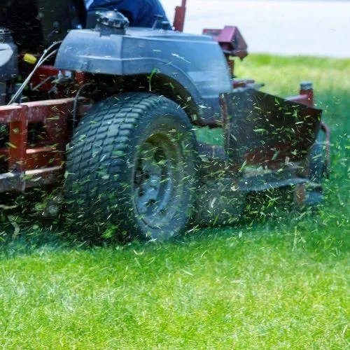 up close image of a riding lawn mower