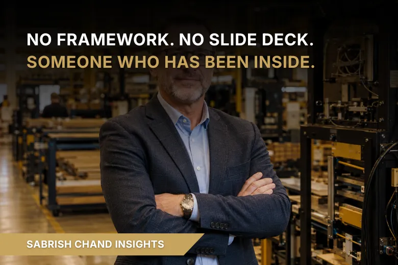 No Framework. No Slide Deck. Someone Who Has Been Inside.